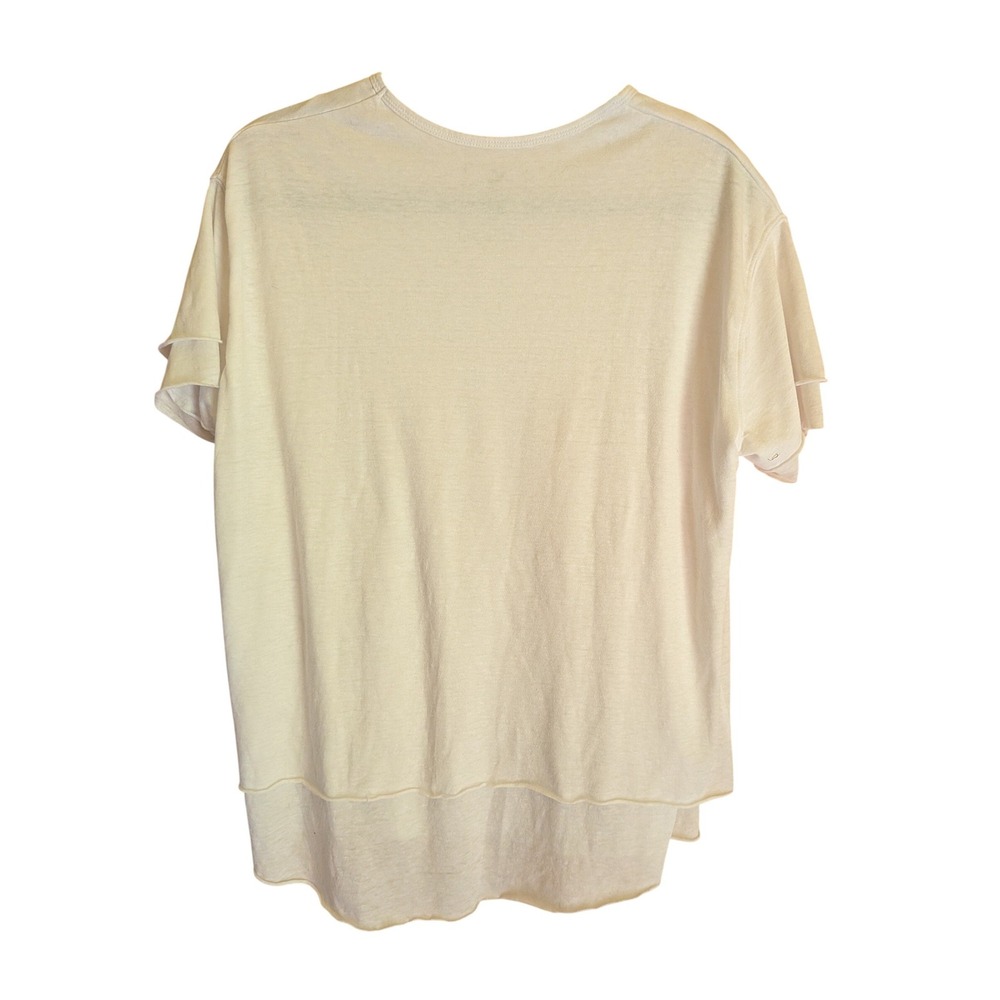Free People Cloud 9 Tee Women S Boho Relaxed Fit Raw Hem Tiered Minimalist Layer - Picture 5 of 11